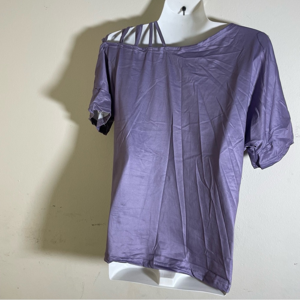Sz M women’s graphic t shirt summer tops grey short sleeve light weight - Picture 8 of 9